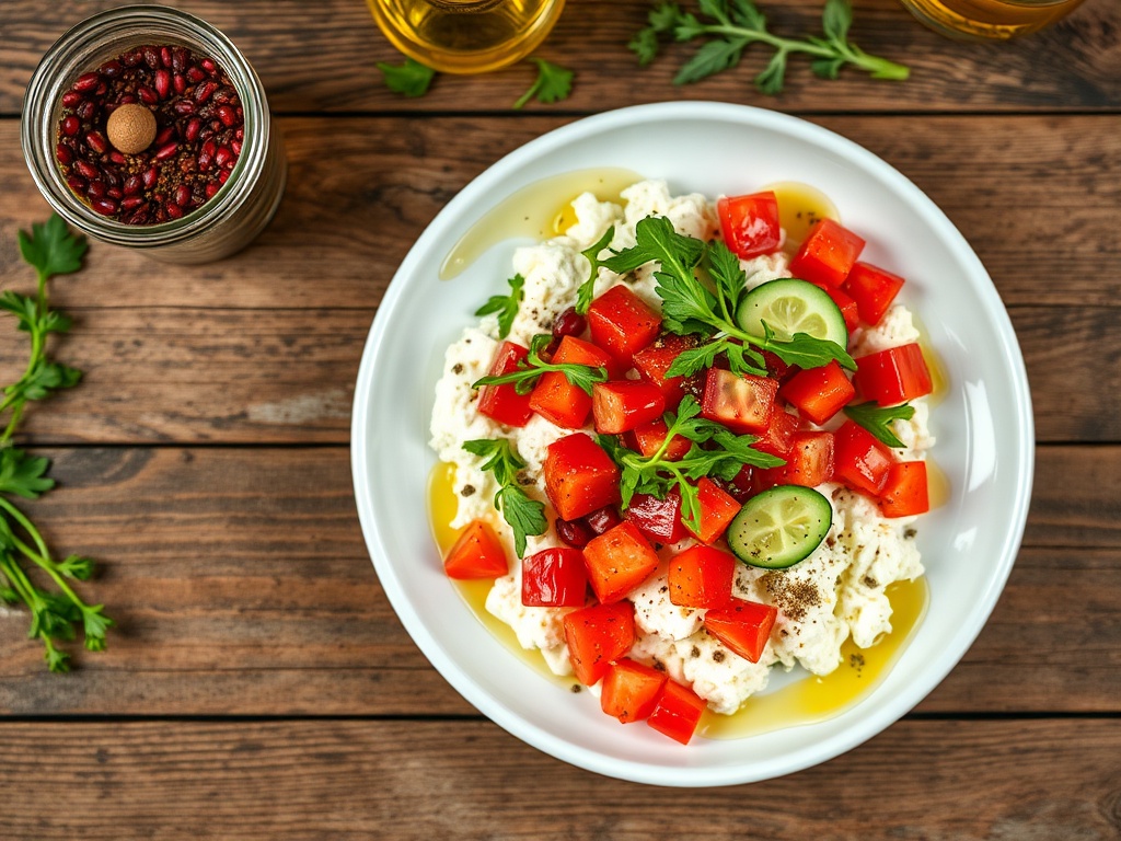 Zeytinyağlı Lor Salatası Tarifi — Hafif ve Ferahlatıcı Akdeniz Lezzeti