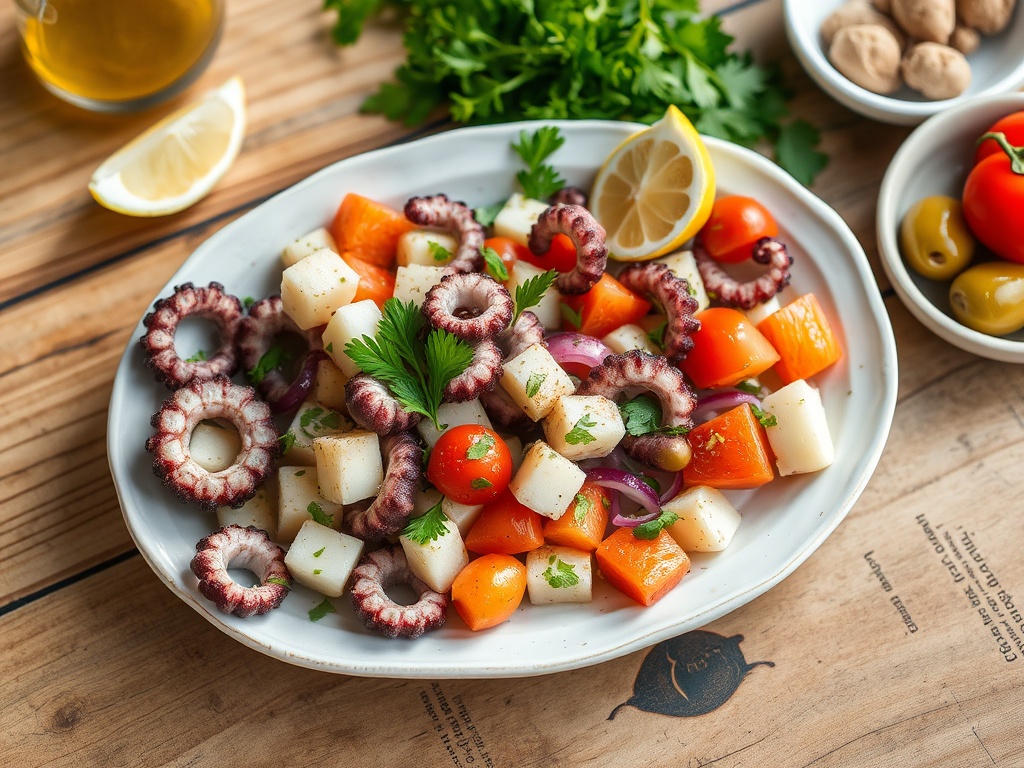 Zeytinyağlı Ahtapot Salatası Tarifi — Akdeniz'in Hafif ve Protein Deposu