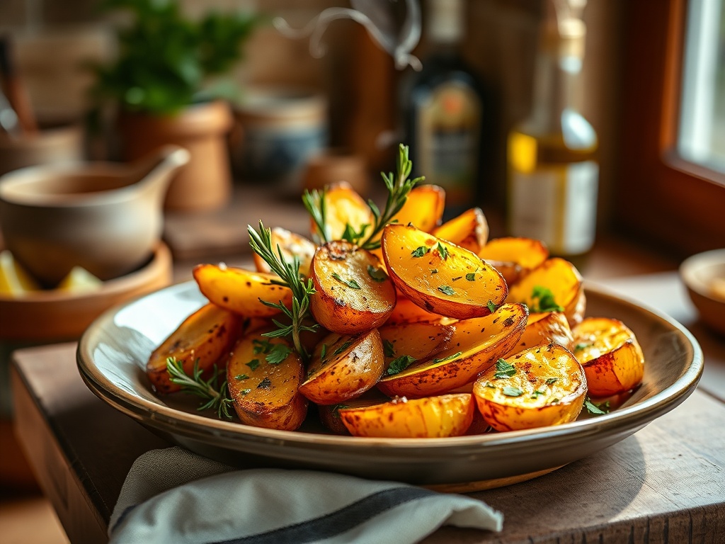 Zeytinyağlı Fırın Patates Tarifi — Çıtır Kabuklu, Yumuşak İçli Akdeniz Usulü