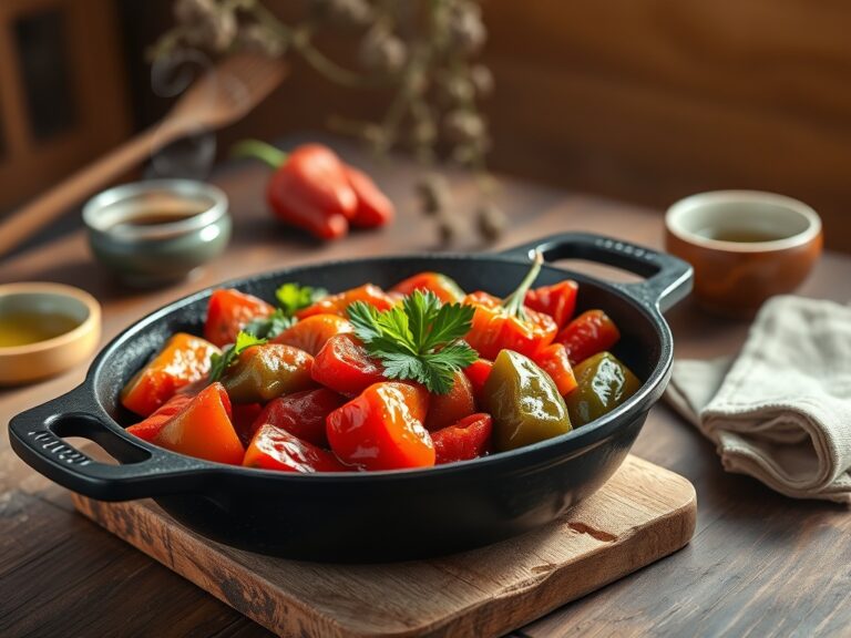 Zeytinyağlı Biber Kavurma Tarifi — Közlenmiş Aromasıyla Geleneksel Lezzet