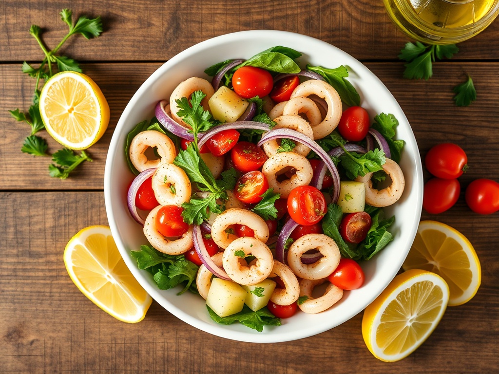 Zeytinyağlı Kalamar Salatası Tarifi — Akdeniz Esintili Hafif ve Ferahlatıcı