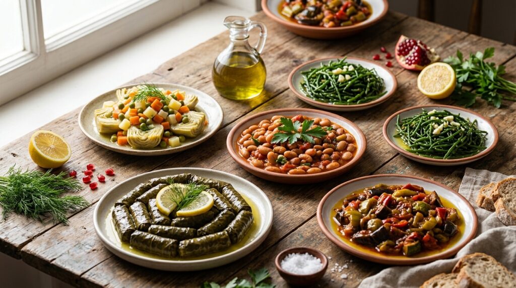Yılbaşı Menüsü için Zeytinyağlı Mezeler