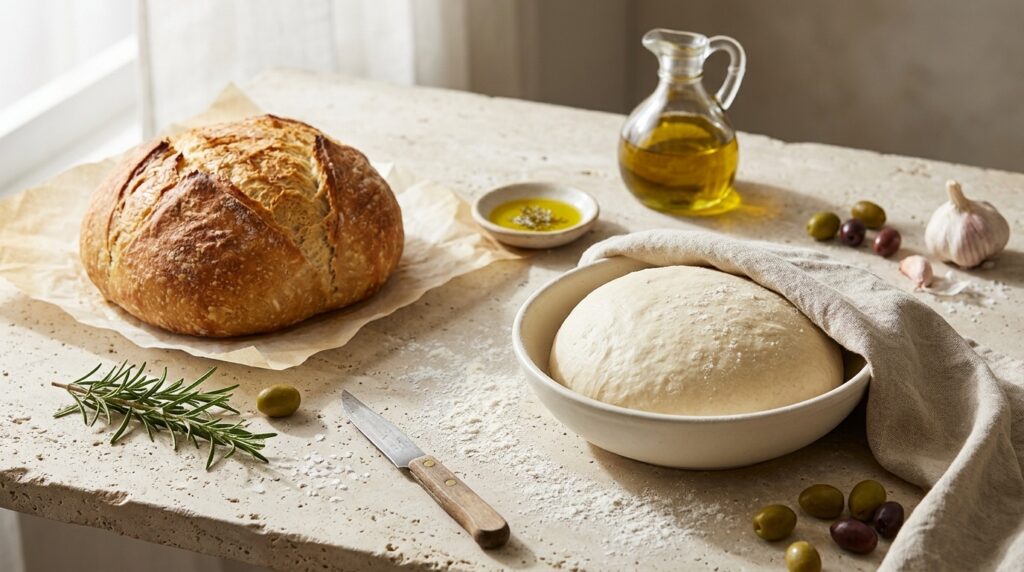 Zeytinyağlı Ekmek ve Pizza Hamuru Tarifi