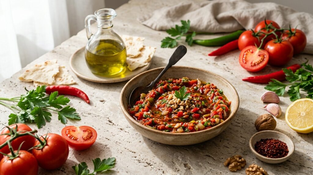 Acılı Ezme Kaç Kalori? Porsiyon Hesabı ve Tarif