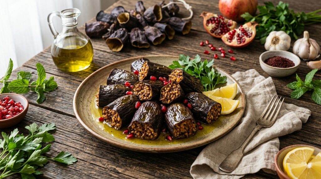 Antakya Usulü Zeytinyağlı Kuru Patlıcan Dolması Tarifi
