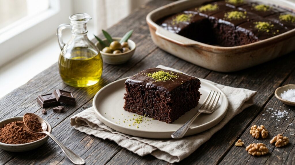 Browni Islak Kek Tarifi: Zeytinyağlı Yumuşak Doku