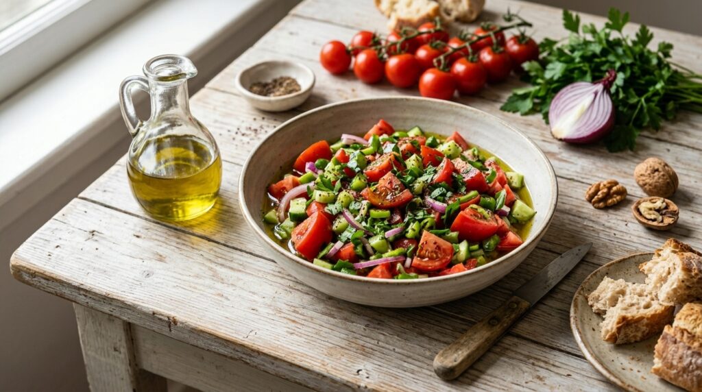 Domatesli Salata Tarifleri Kaç Dakikada Pişer?