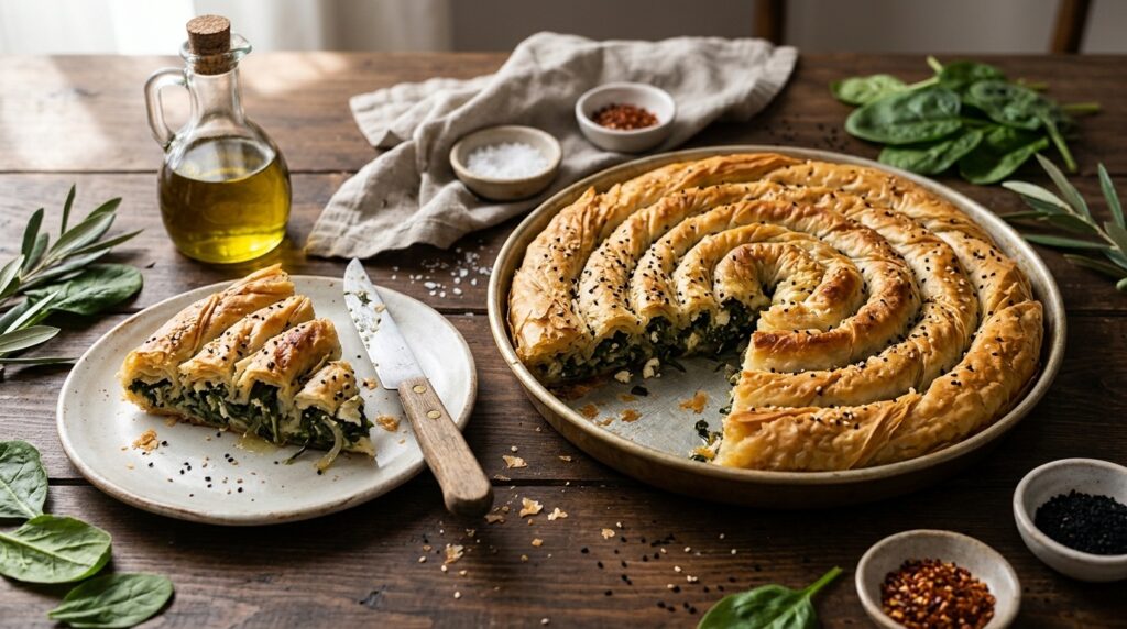 Ispanaklı Börek: Katmerlı Hamur ve Sulu İç Dengesi