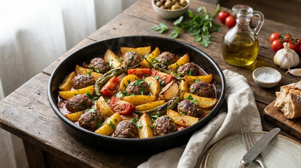 Kızartmadan Fırında Köfte Patates: Yumuşak İç, Kızaran Dış