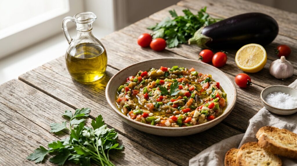 Patlıcan Salatası Tarifi – Közlenmiş Patlıcanın Eşsiz Lezzeti