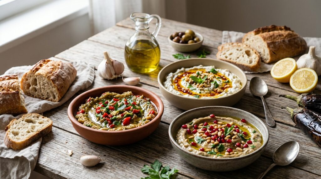 Patlıcanlı Meze: Közleme, Yoğurt ve Tahin Varyantları
