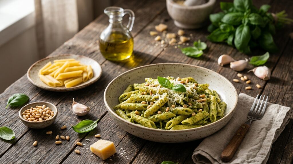 Pesto Soslu Makarna Kaç Kalori? Porsiyon Hesabı ve Tarif