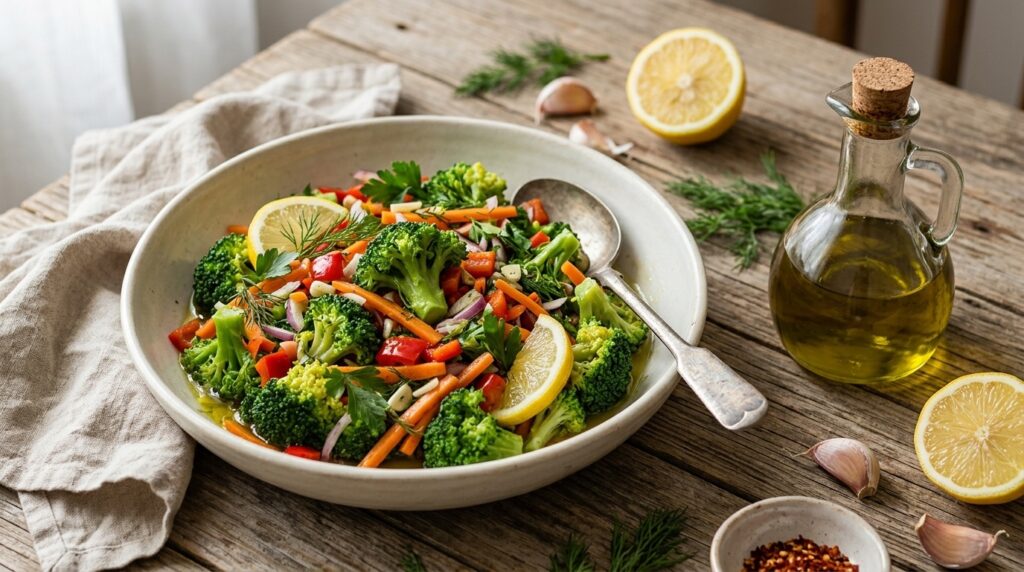 Zeytinyağlı Brokoli Salatası Tarifi – 15 Dakikada Hazır