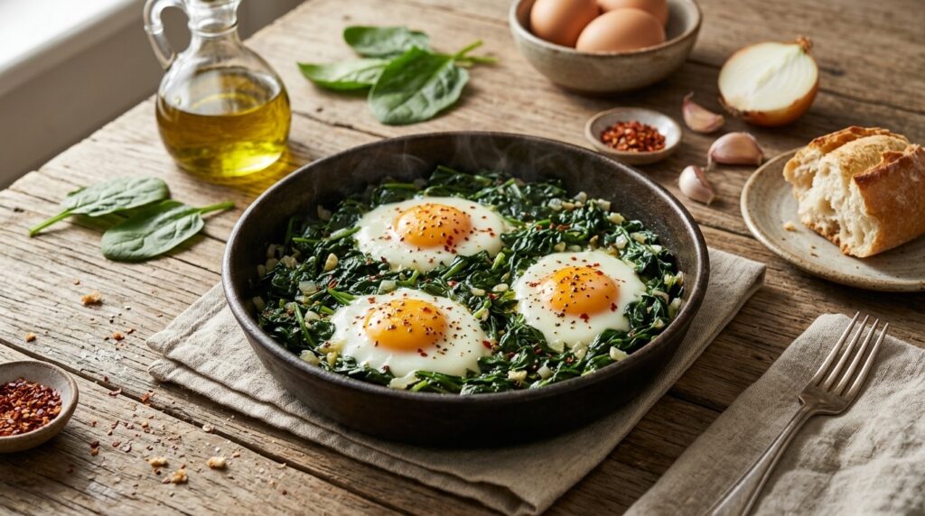 Zeytinyağlı Yumurtalı Ispanak Kaç Dakikada Pişer?